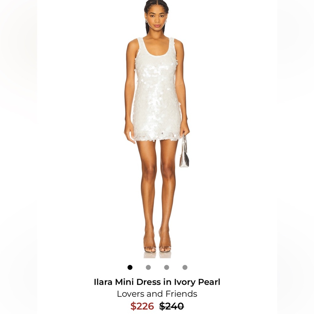 Lovers + Friends Ilara Mini Dress in Ivory Pearl